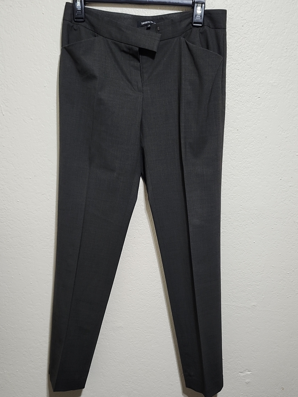 Lafayette 148 NY Tailored Charcoal Grey StraightLeg Work Trousers Sz 2 Quiet Lux